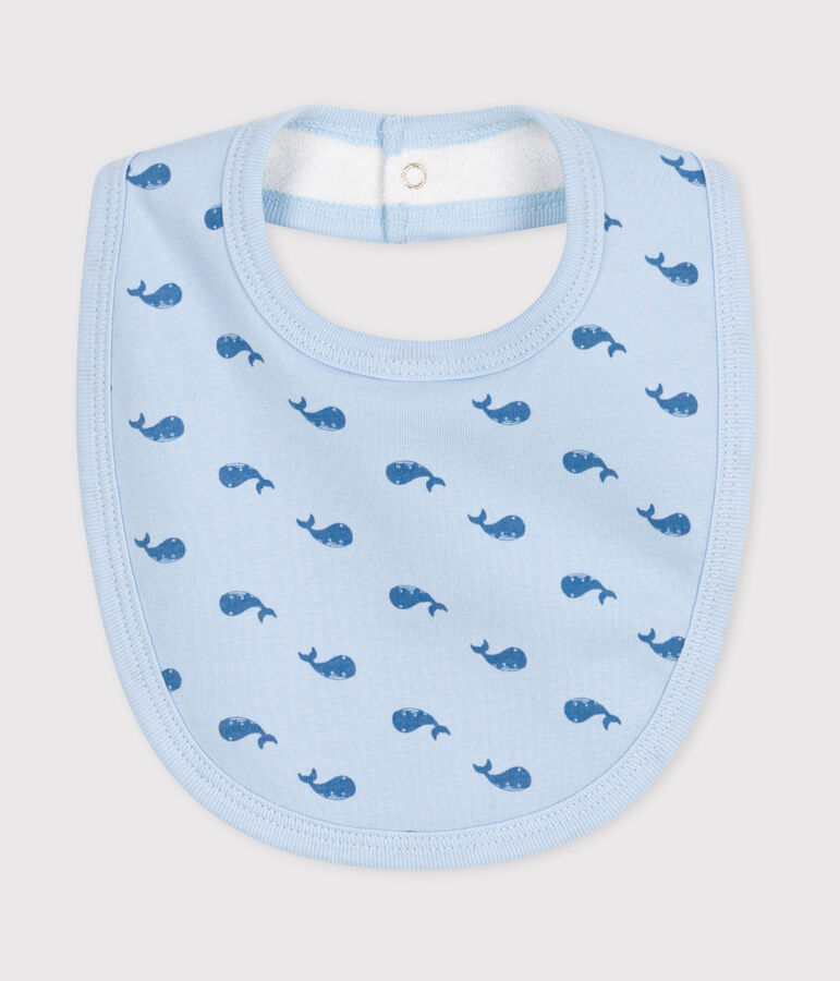 Newborn's printed cotton bib blue/blue