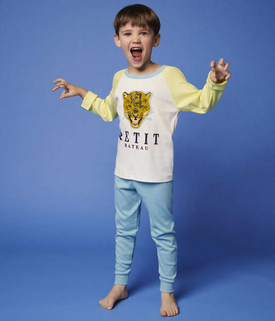 Boys' Leopard Print Cotton Pyjamas SUNNY yellow/MULTICO white