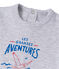 Baby boys' silkscreen print T-shirt POUSSIERE CHINE grey