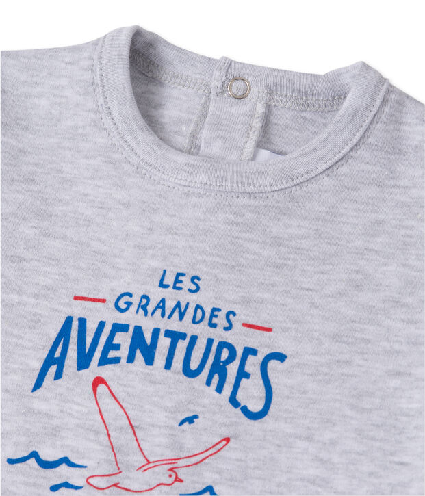 Baby boys' silkscreen print T-shirt grey
