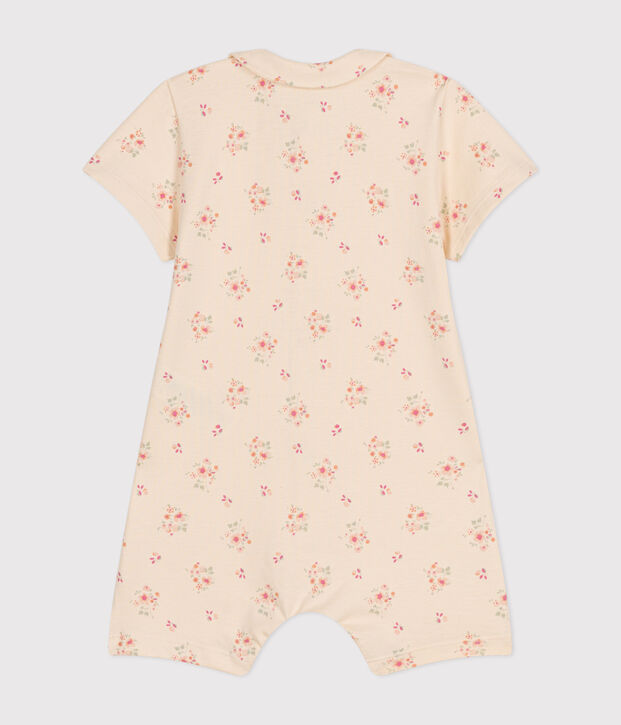 Babies' Lightweight Jersey Playsuit Ecru/multicolor