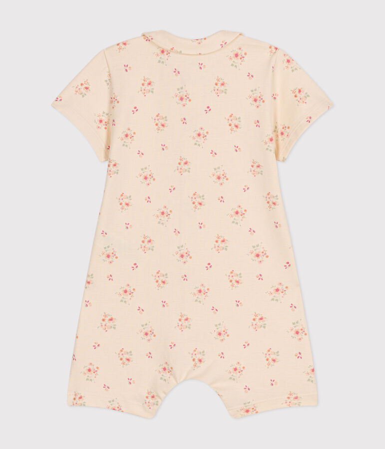 Babies' Lightweight Jersey Playsuit Ecru/multicolor