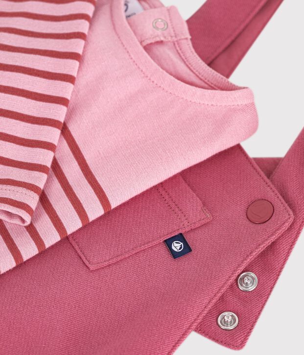 Babies' cotton gift set: T-shirt and dungarees multicolor