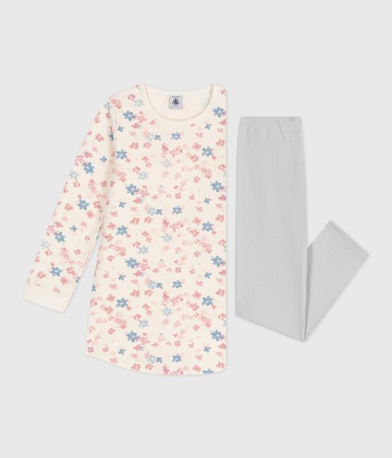 Children's floral print brushed fleece nightdress and leggings MILK /MULTICO