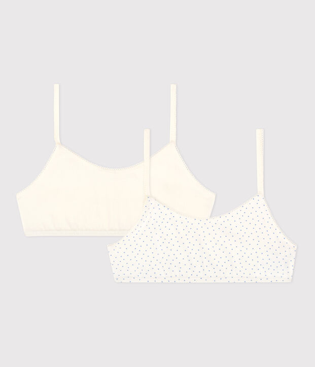 Girls' Spotted Cotton and Elastane Bralettes - 2-Pack multicolor