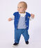 Babies' varsity-style jacket in colourblock cotton PERSE blue/MILK