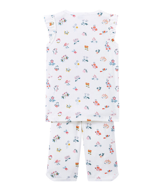 Little girl's short pyjamas MARSHMALLOW white/MULTICO white
