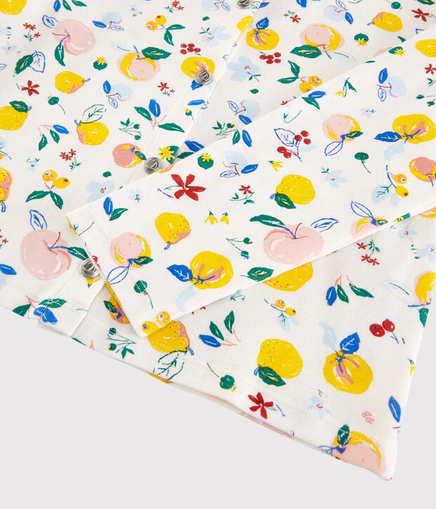 Girls' Cotton Cardigan white/multicolor