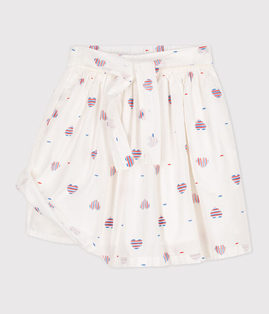 Children's heart-patterned cotton skirt AVALANCHE white/MULTICO
