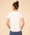 Women's short-sleeved, round-necked Straight T-shirt in fine jersey ECUME white