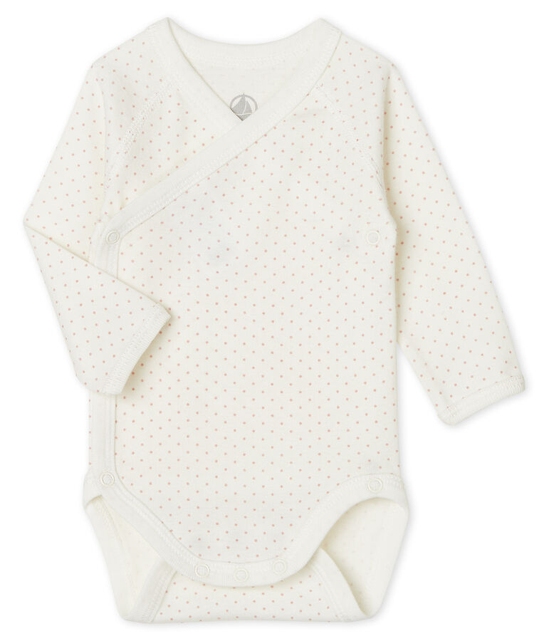 Newborn Babies' Long-Sleeved Bodysuit white/pink