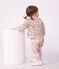 Babies' floral print cotton leggings white/multicolor