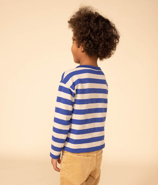 Boys' long-sleeved cotton T-shirt NEWBLEU /MASTOC