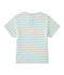 Baby boy's striped short-sleeved T-shirt FETA white/ADVENTURE green