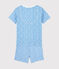 Unisex Banana Print Cotton Short Pyjamas EDNA blue/MARSHMALLOW white