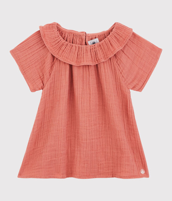 Girls' Organic Cotton Gauze Blouse PAPAYE pink