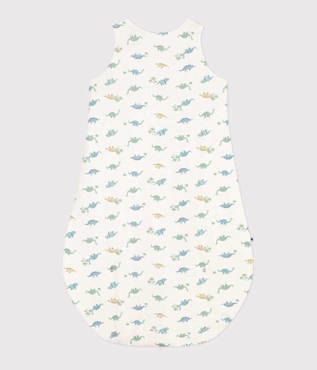 Babies' 2 TOG dinosaur patterned cotton sleeping bag white/multicolor