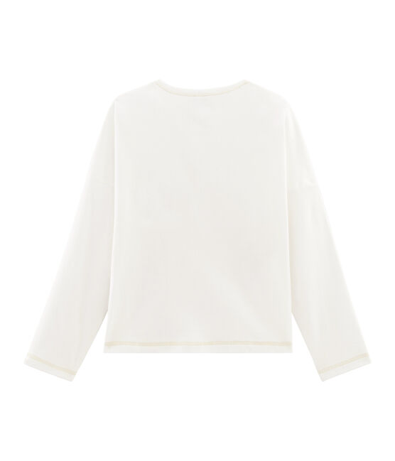 Girls' Screen Printed T-Shirt MARSHMALLOW white