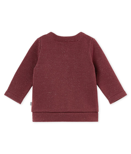 Baby girl's shiny cotton sweatshirt cardigan OGRE red/DORE yellow