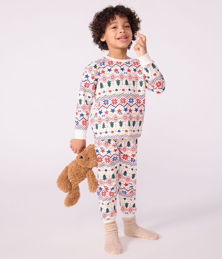 Children's Christmas pyjamas in printed fleece MILK /MULTICO