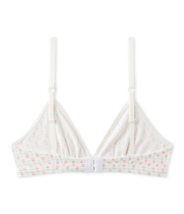Girl's triangular print bra white/multicolor