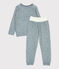 Unisex Bear Brushed Terry Towelling Pyjamas SEDUMBLUE /MARSHMALLOW