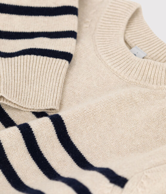 Women's' Woollen Breton Pullover AVALANCHE white/SMOKING blue