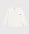 Children's long-sleeved plain cotton T-shirt white