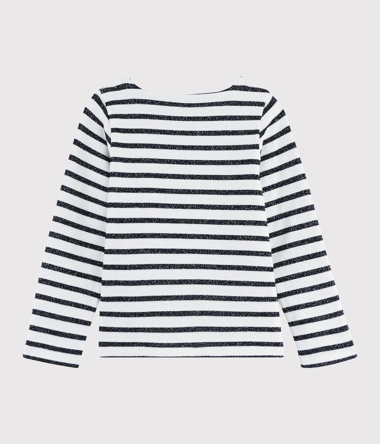 Girls' Jersey Sailor Top white/SMOKING ARGENT BRILLANT