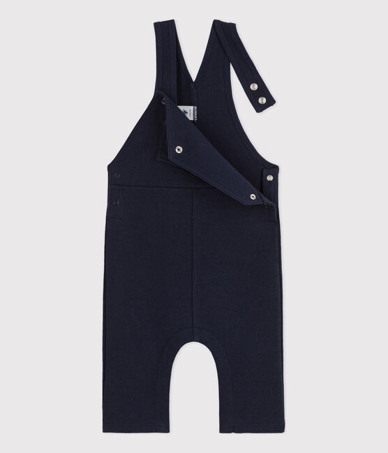 Babies' Long Thick Jersey Dungarees SMOKING blue