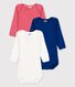 Long-Sleeved Cotton Bodysuits - 3-Pack