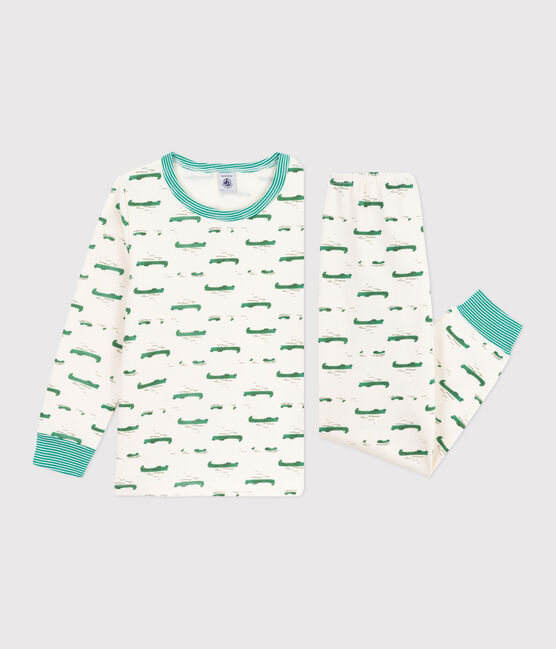 Children's crocodile print fleece pyjamas MILK /MULTICO