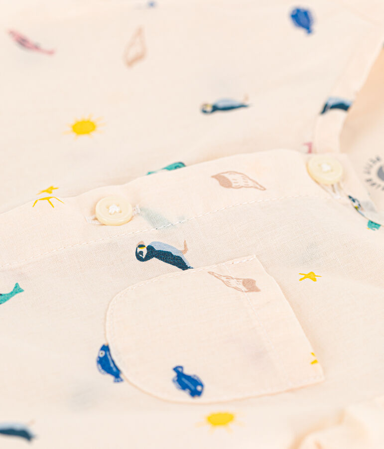 Babies' Printed Poplin Jumpsuit Ecru/multicolor