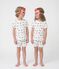Children's short mask print cotton fancy dress pyjamas white/multicolor