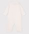 Babies' footless flower-print cotton pyjama suit with a collar white/multicolor