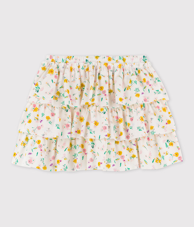 Girl's Cotton Skirt white/multicolor