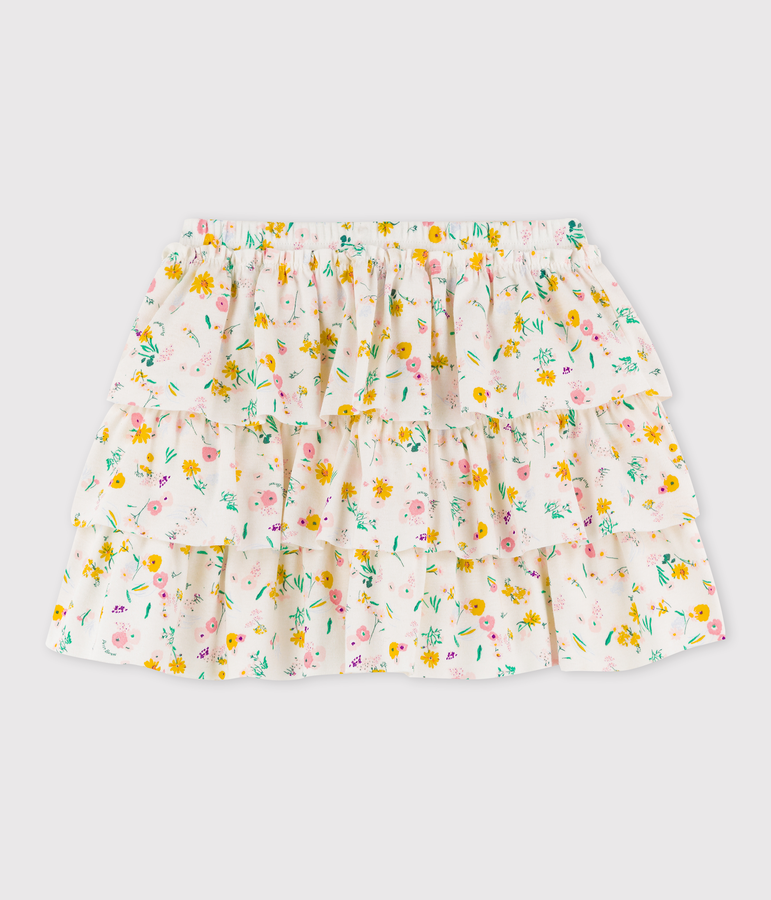 Girl's Cotton Skirt white/multicolor