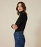 Women's Iconic roll neck cotton T-shirt BLACK black