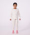 Children's fleece pyjamas with flowers white/multicolor