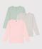 Set of 3 girls' long-sleeved cotton T-shirts variante 1