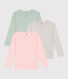Set of 3 girls' long-sleeved cotton T-shirts