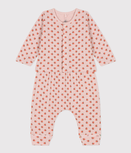 Babies' Floral Tube Knit Set SALINE pink/MULTICO white