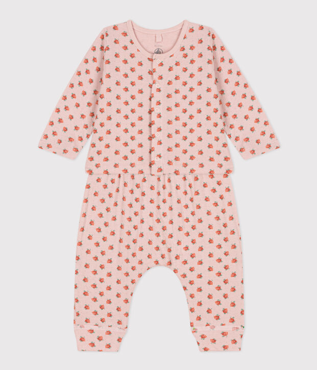 Babies' Floral Tube Knit Set pink/multicolor
