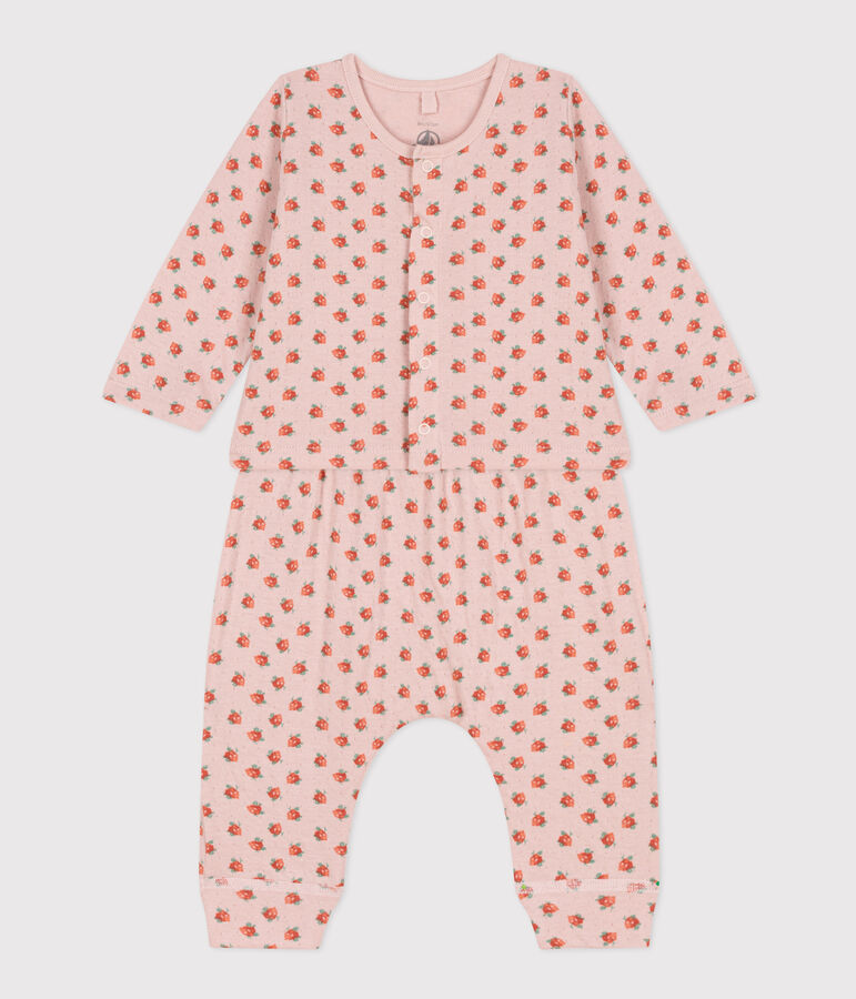 Babies' Floral Tube Knit Set pink/multicolor