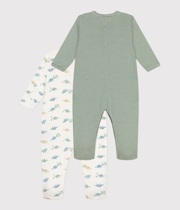Babies' printed cotton pyjama suit - 2-Pack multicolor