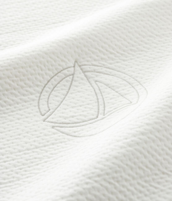 Babies' Organic Cotton Tube Knit Blanket MARSHMALLOW white