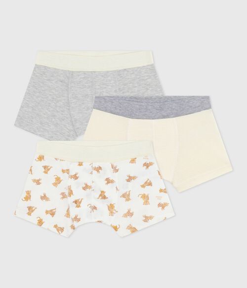 Pack of children's leopard-print cotton boxers with a covered waistband
