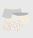 Pack of children's leopard-print cotton boxers with a covered waistband