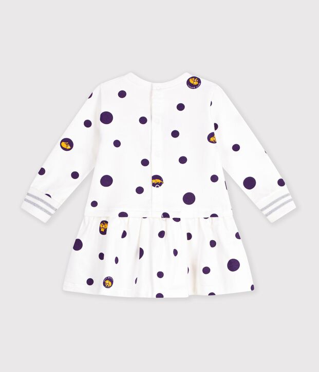 Baby girl's long-sleeved dress white/multicolor