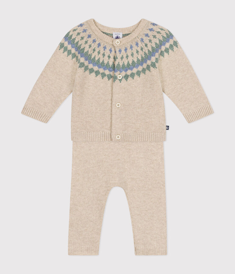 Babies' 2-piece knitwear set Ecru/multicolor